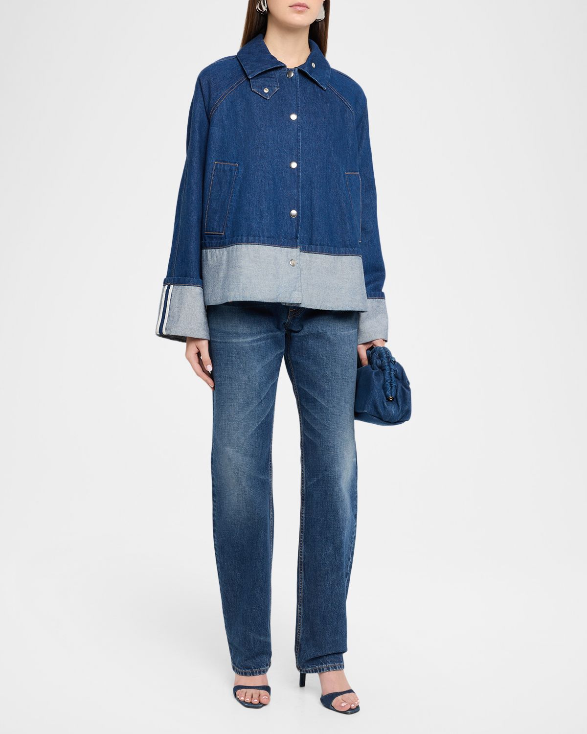 Brandon Maxwell Wells Trapeze Denim Jacket | Thumbnail 5 Brandon Maxwell Wells Trapeze Denim Jacket | Thumbnail 5