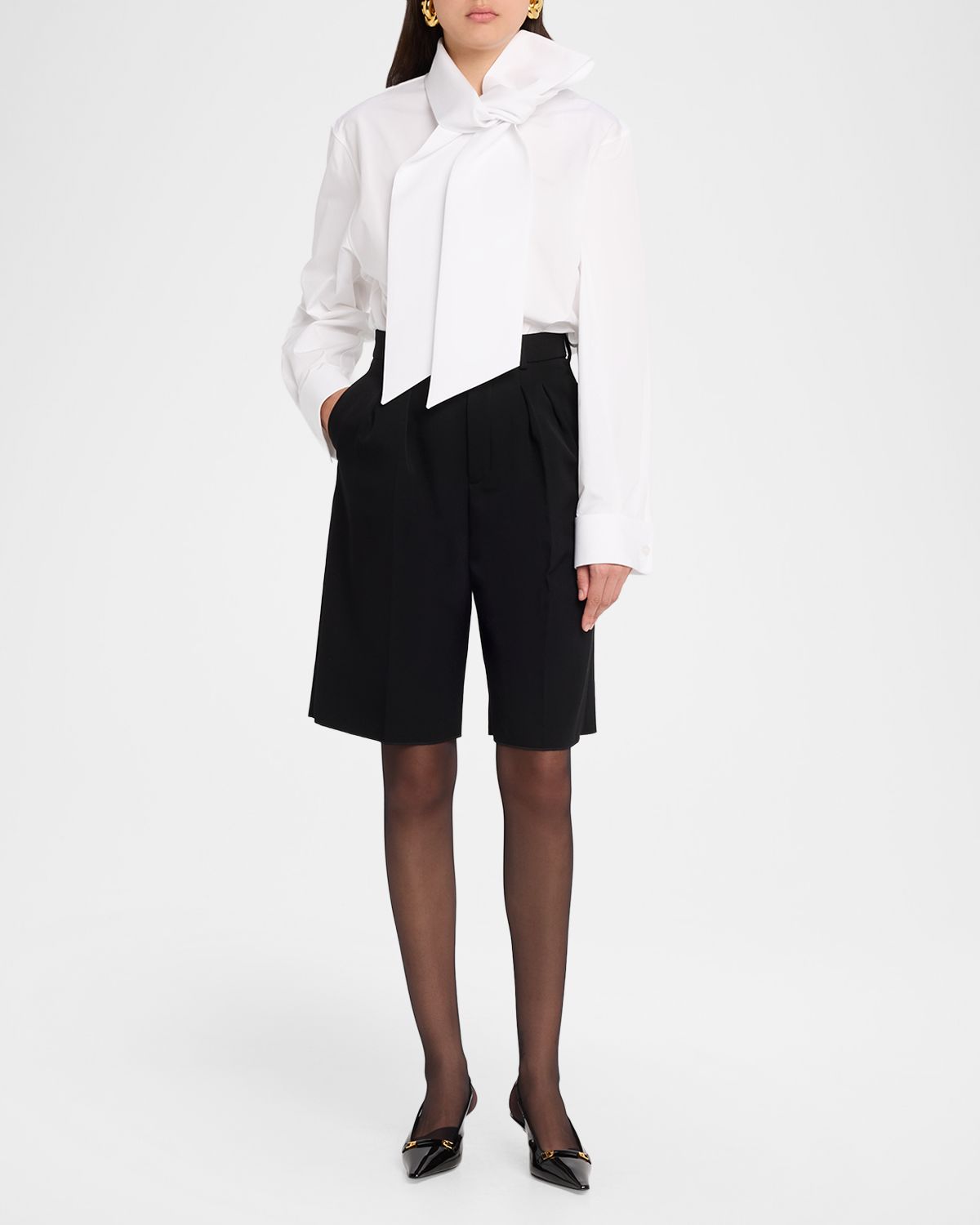 Saint Laurent Bow-Detail Cotton Poplin Blouse | Thumbnail 5 Saint Laurent Bow-Detail Cotton Poplin Blouse | Thumbnail 5