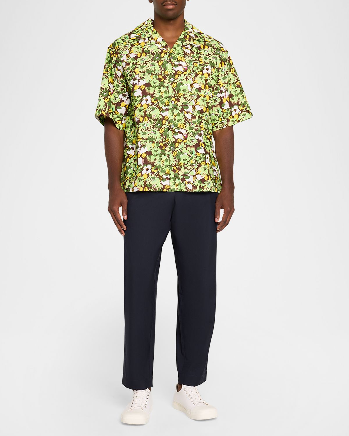 Marni Men 's Multicolor Floral Cotton Camp Shirt | Thumbnail 5