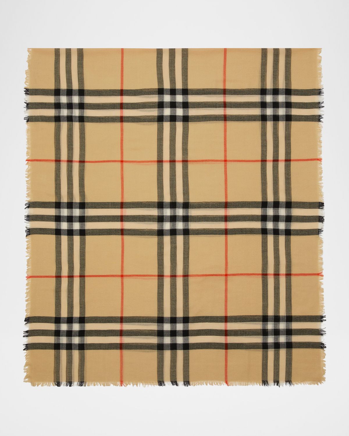 Burberry Check Lightweight Wool Scarf