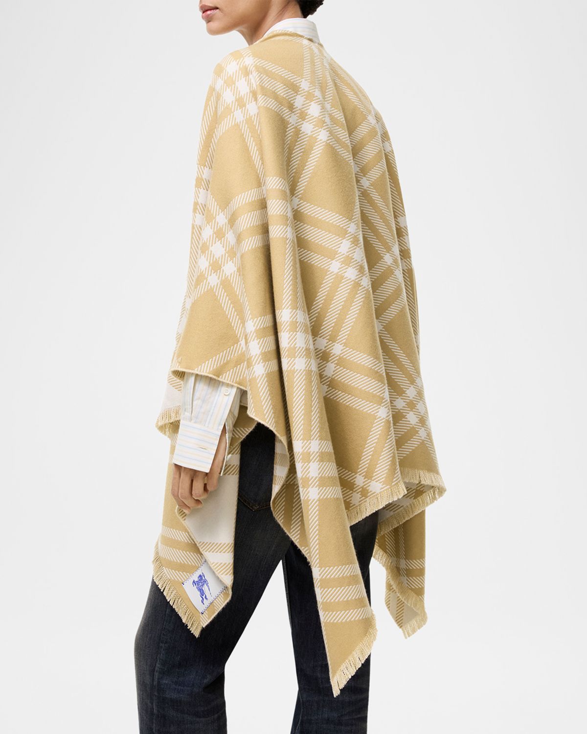 Burberry Check Wool Silk Cashmere Cape | Thumbnail 3 Burberry Check Wool Silk Cashmere Cape | Thumbnail 3