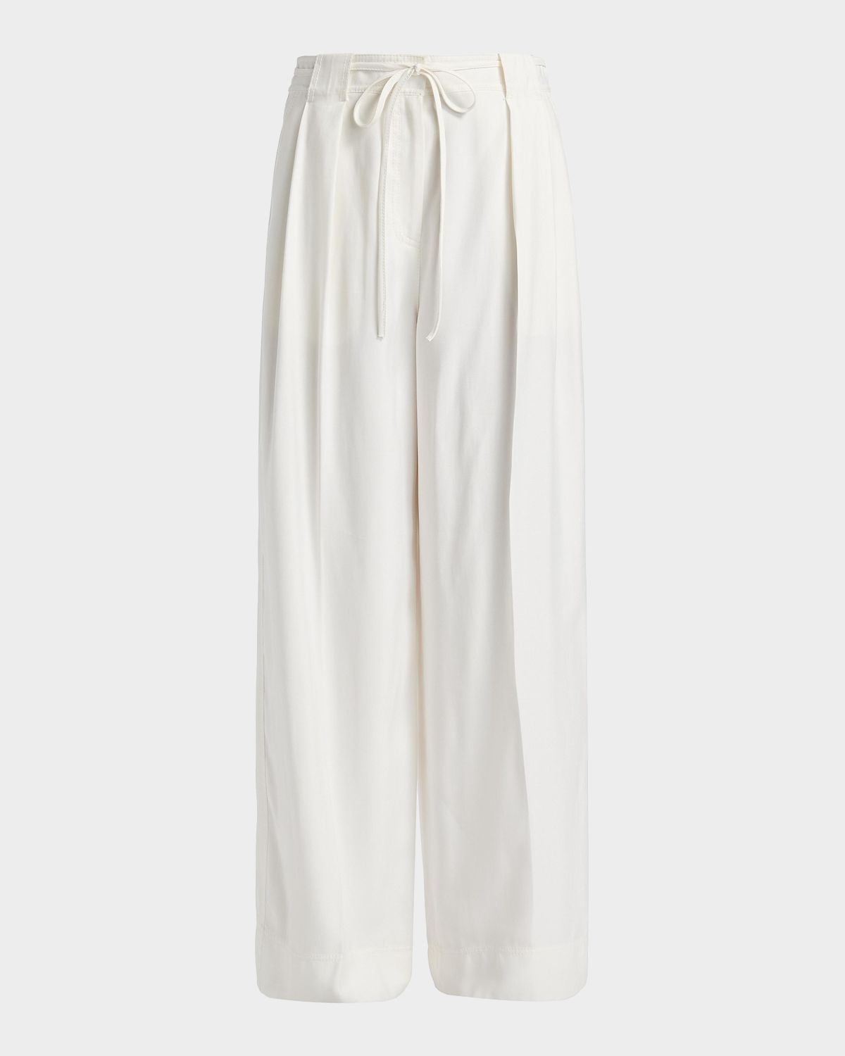 Derek Lam 10 Crosby Archer Twill Wide-Leg Self-Belt Pants