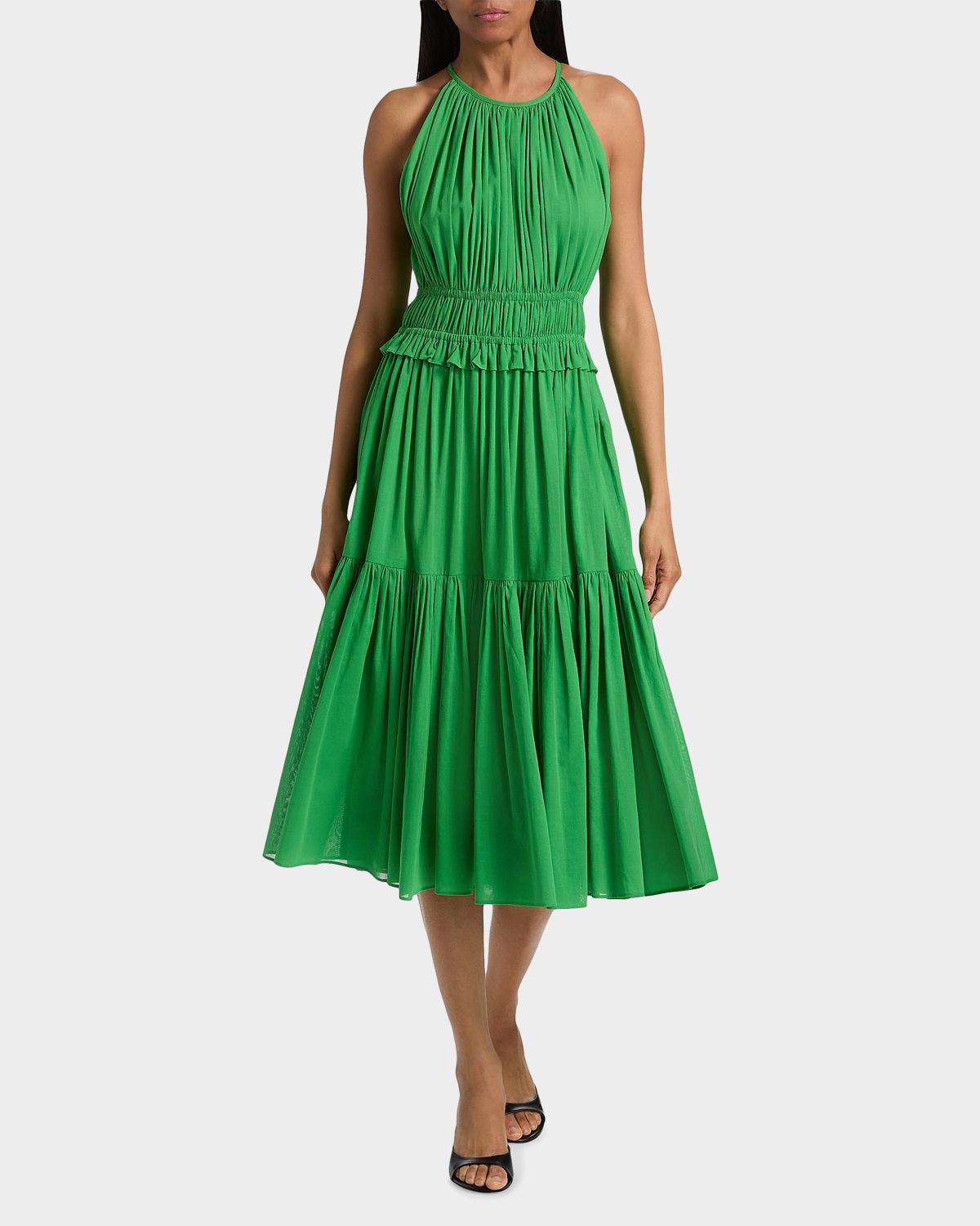 Derek Lam 10 Crosby Sloane Shirred Cotton Midi Dress | Thumbnail 2 Derek Lam 10 Crosby Sloane Shirred Cotton Midi Dress | Thumbnail 2