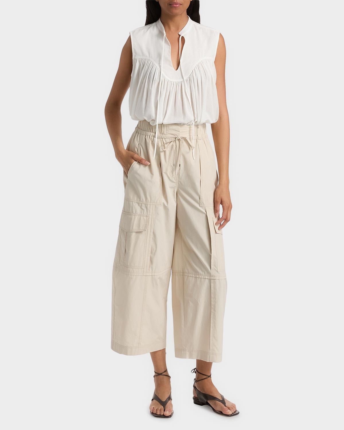 Derek Lam 10 Crosby Ruth Cotton Poplin Wide-Leg Crop Cargo Pants | Thumbnail 2 Derek Lam 10 Crosby Ruth Cotton Poplin Wide-Leg Crop Cargo Pants | Thumbnail 2