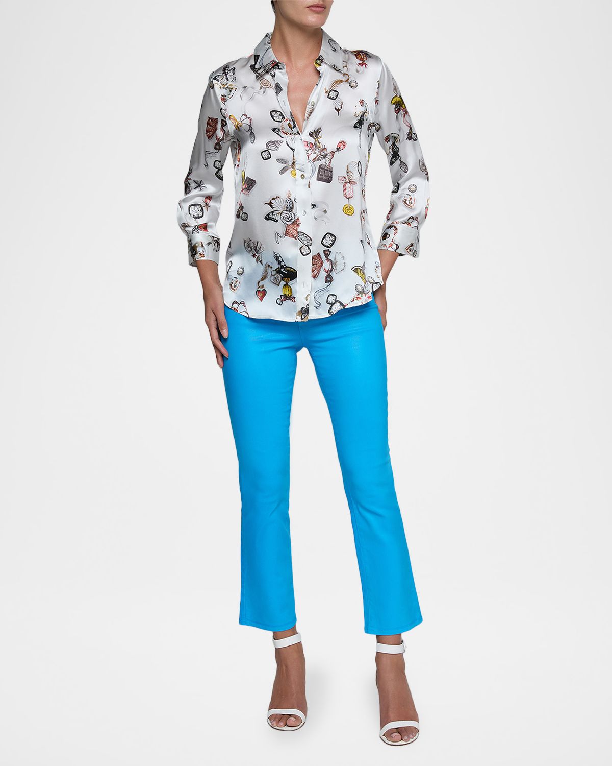 L 'Agence Dani Printed Silk Blouse