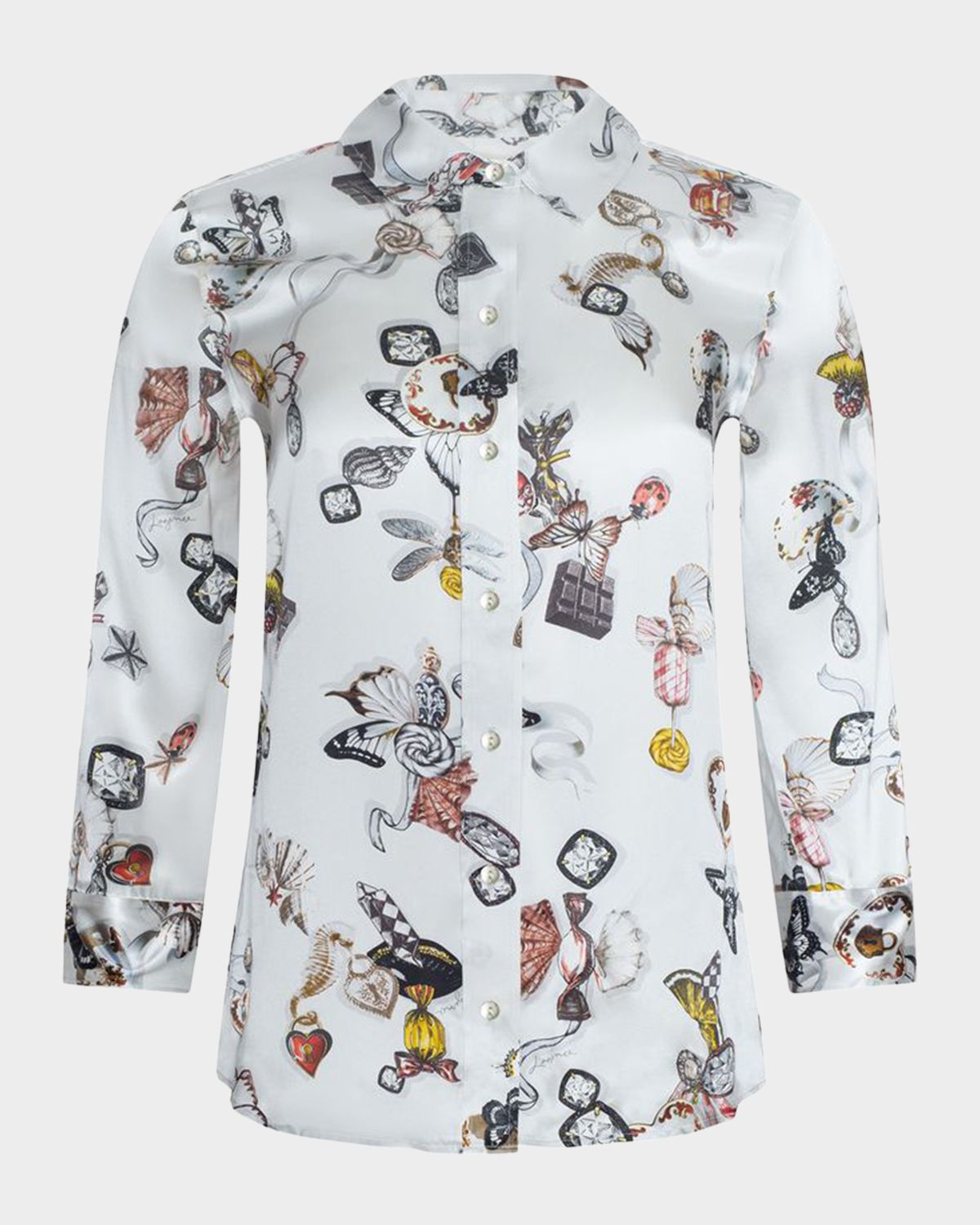 L 'Agence Dani Printed Silk Blouse