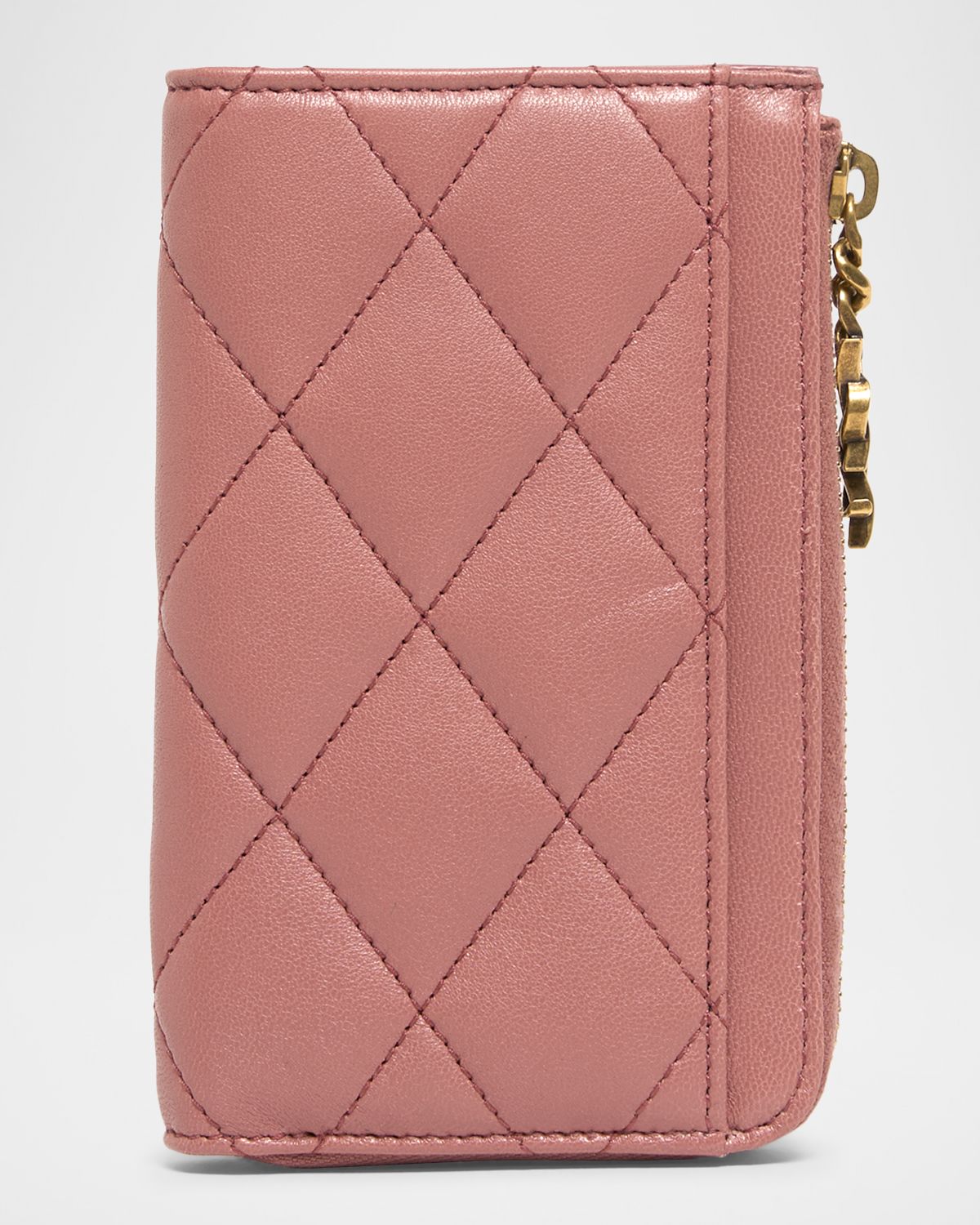 Saint Laurent YSL Bijou Quilted Leather Card Case - Women's Clothing