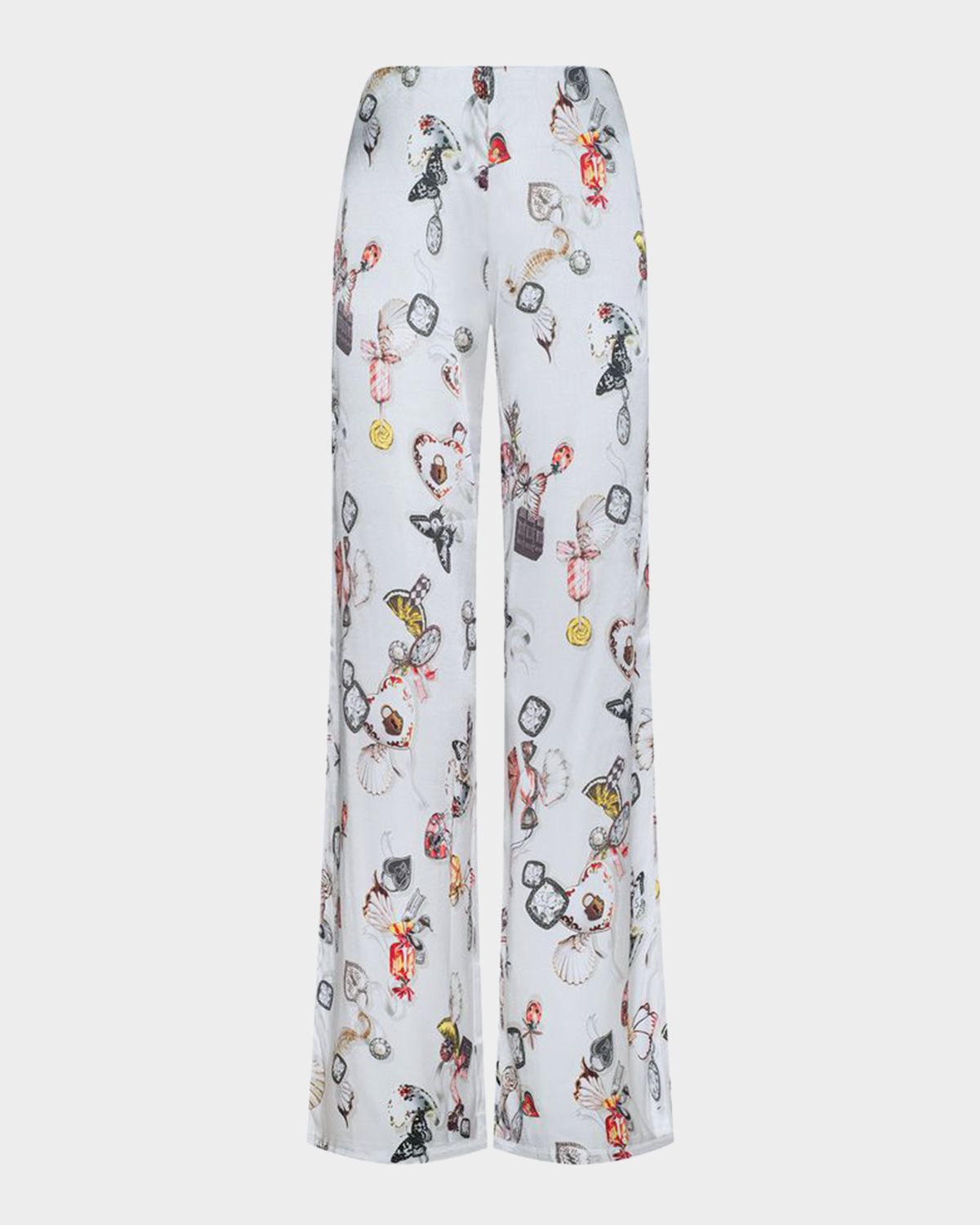 L 'Agence Kimia Printed Satin Wide-Leg Pants