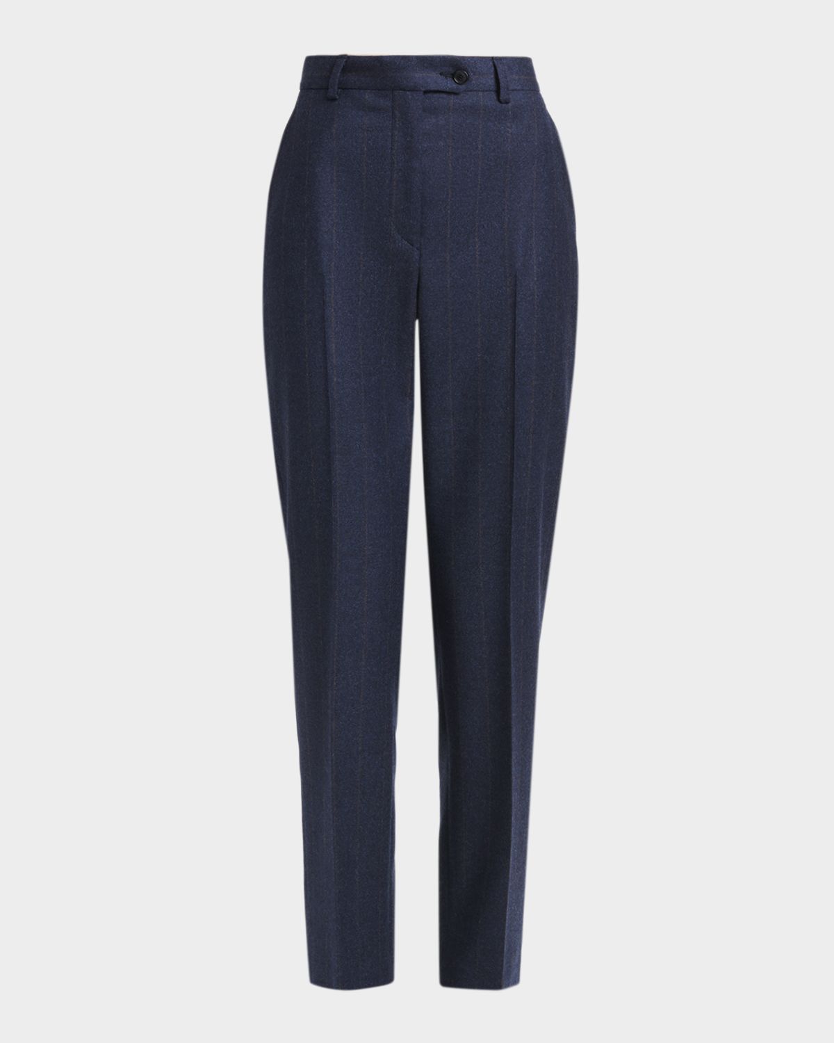 Kiton Striped Wool-Cashmere Trousers - Women's Clothing