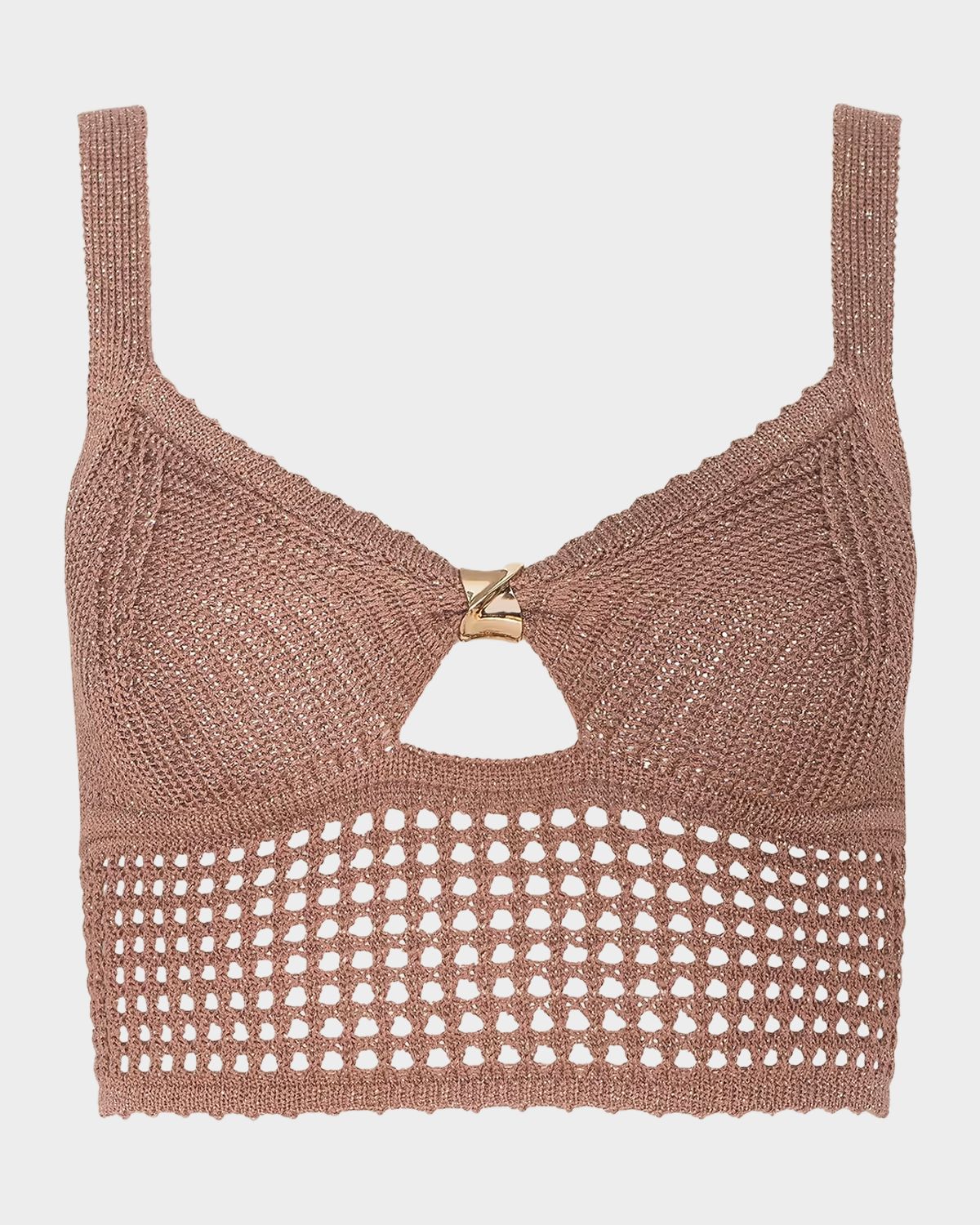 L 'Agence Tracy Pointelle-Knit Bralette Top