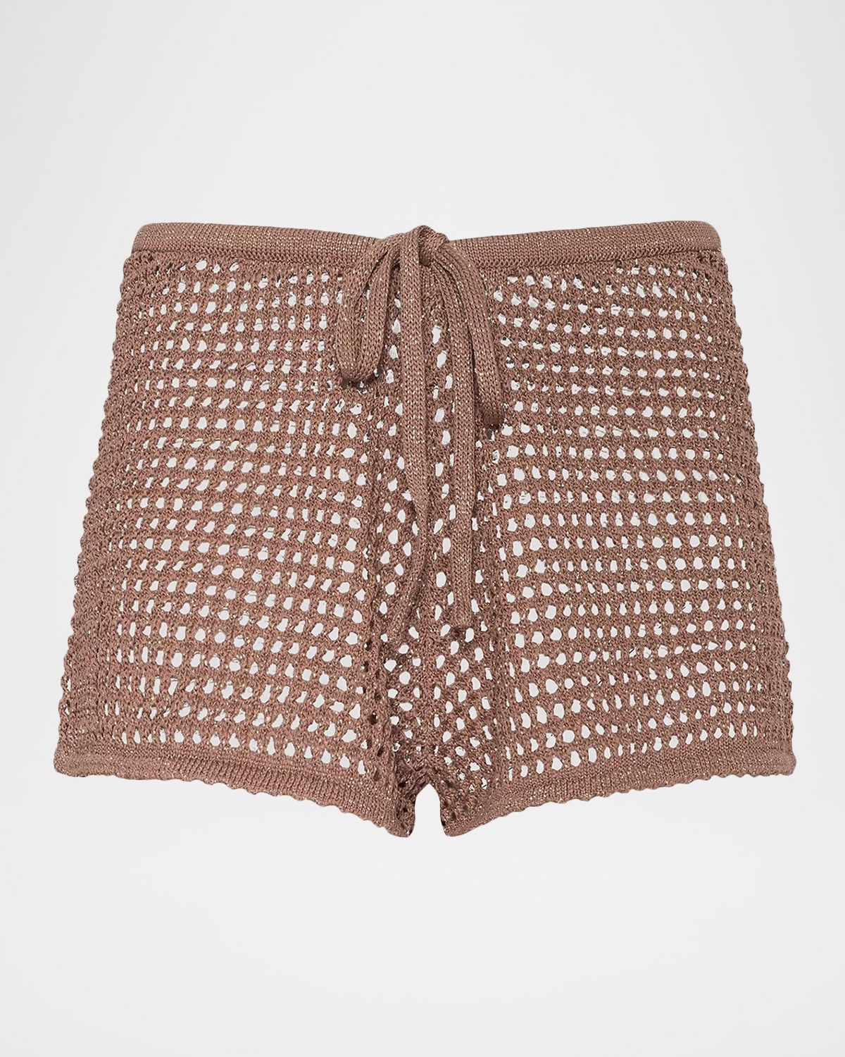 L 'Agence Solan Shimmer Pointelle-Knit Shorts