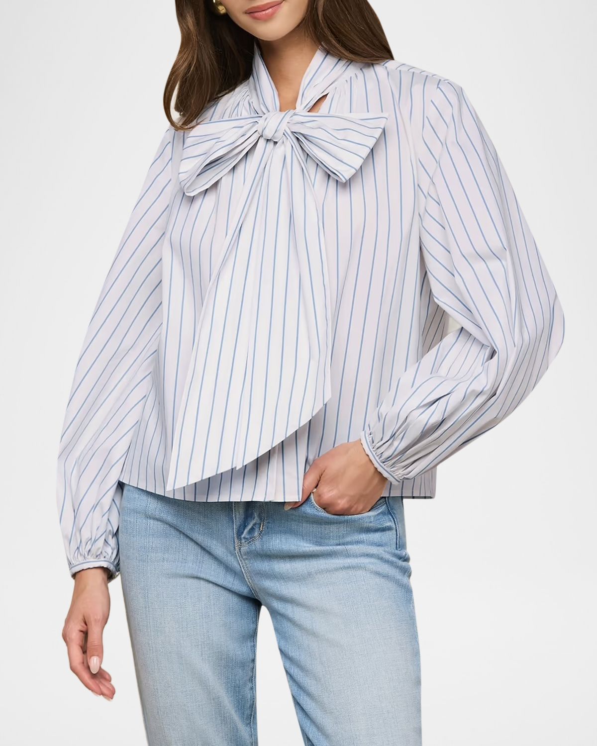 L 'Agence Deon Striped Tie-Neck Blouse | Thumbnail 4 L 'Agence Deon Striped Tie-Neck Blouse | Thumbnail 4