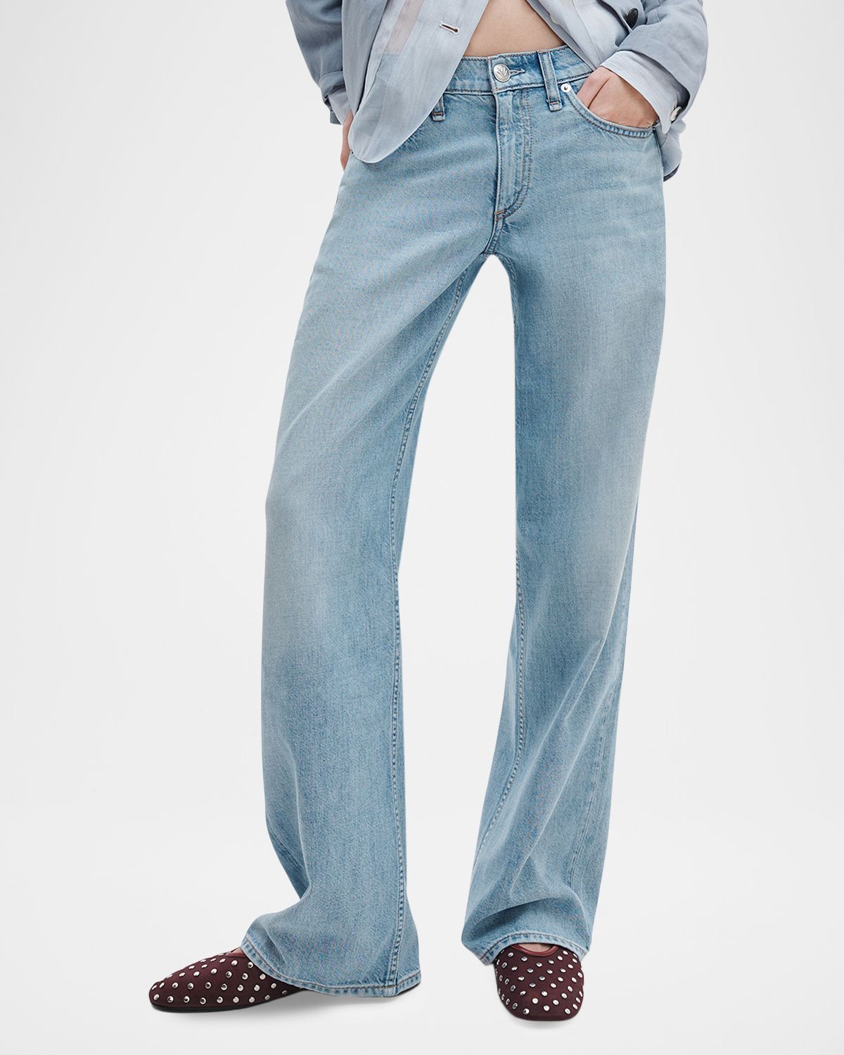 Rag & Bone Featherweight Cam Low-Rise Relaxed Straight Jeans | Thumbnail 4