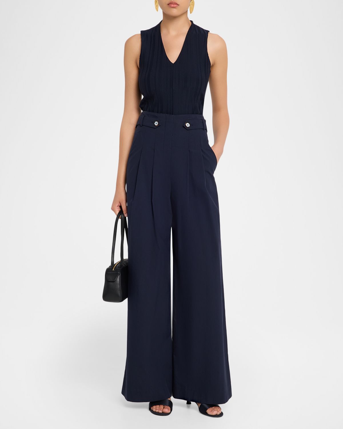 Veronica Beard Evania V-Neck Tank Top