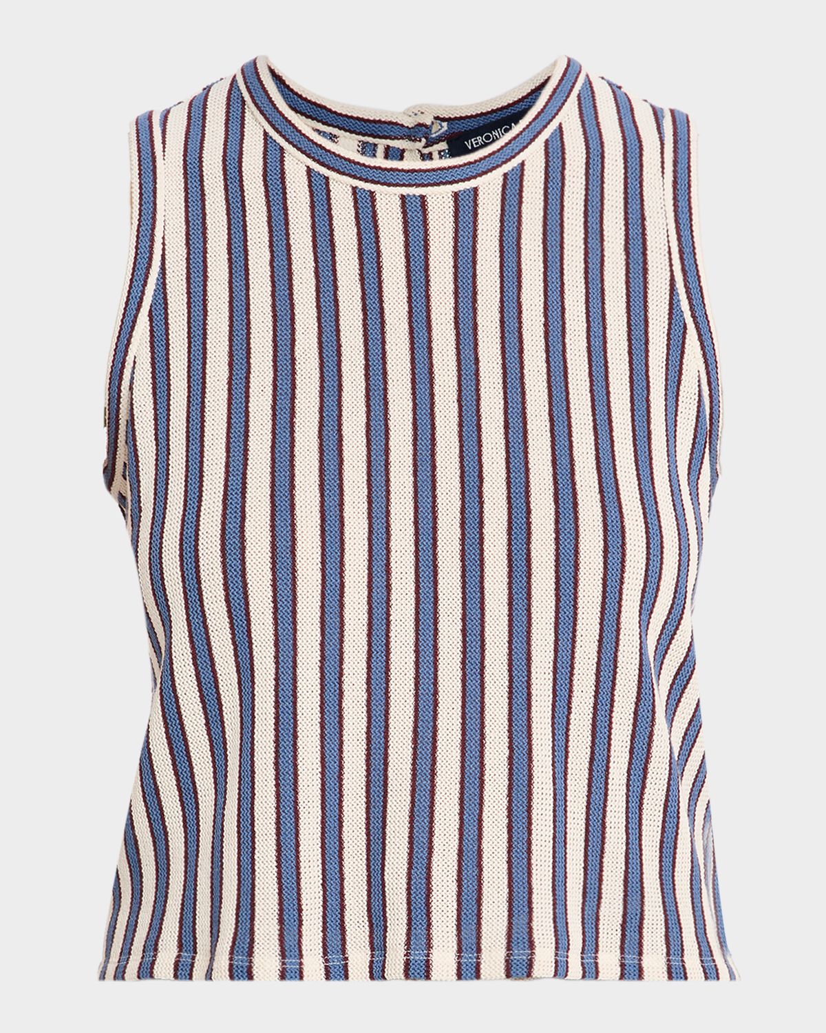 Veronica Beard Dravin Striped Crochet Top