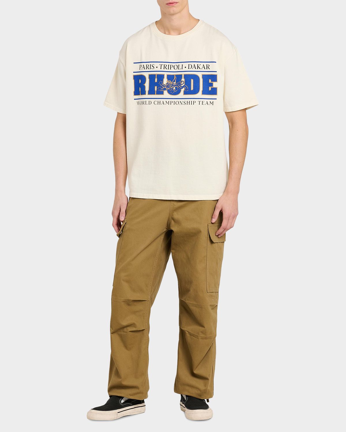 Rhude Men 's Chrono Logo Cotton T-Shirt | Thumbnail 6