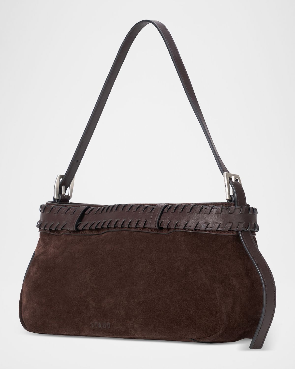 STAUD Brooklyn Buckled Suede Shoulder Bag | Thumbnail 5