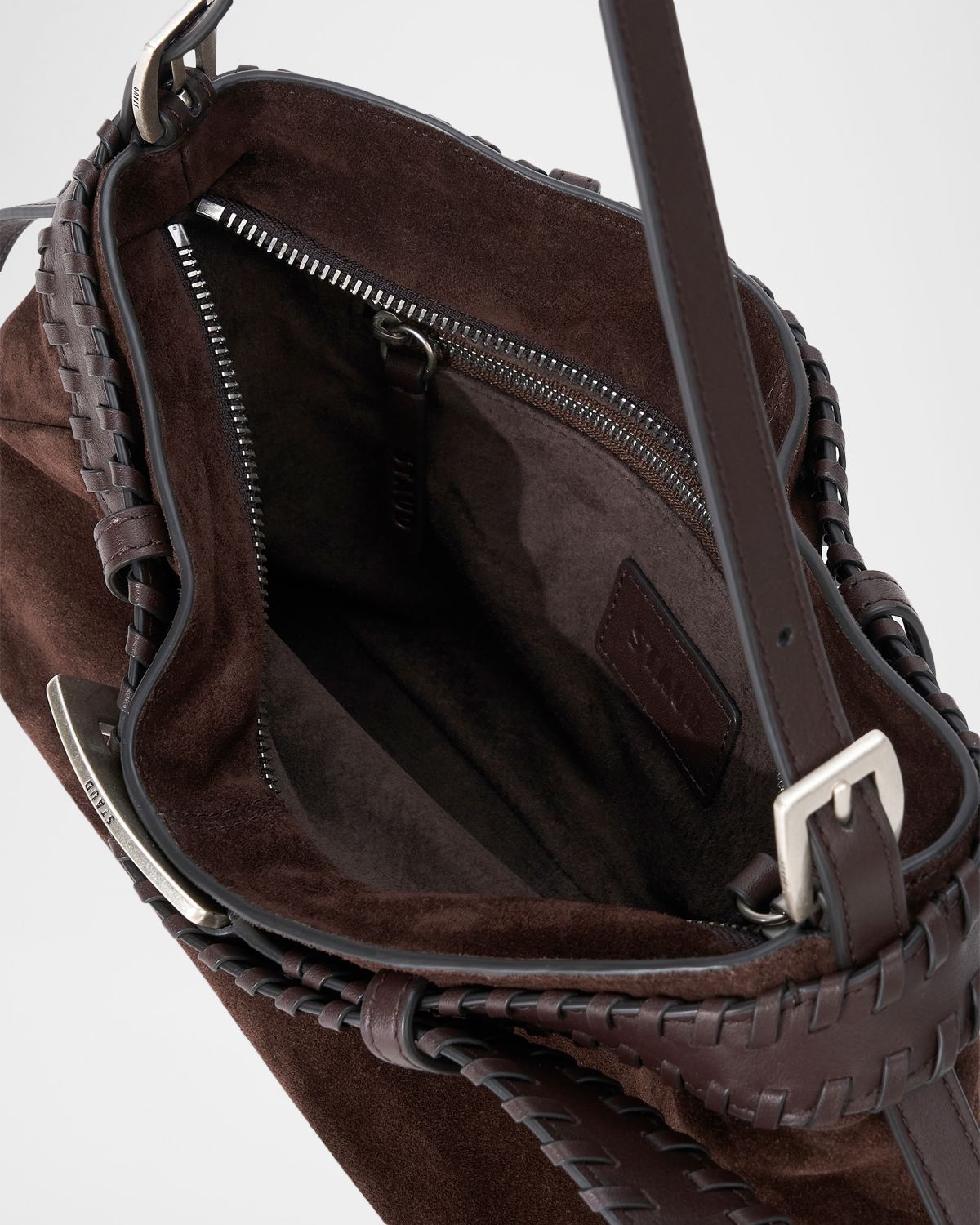 STAUD Brooklyn Buckled Suede Shoulder Bag | Thumbnail 6