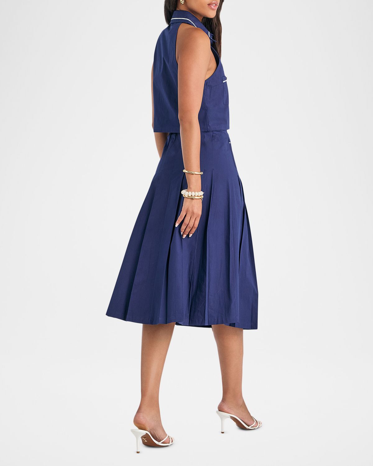 SEROYA Yumi Pleated Midi Skirt | Thumbnail 3