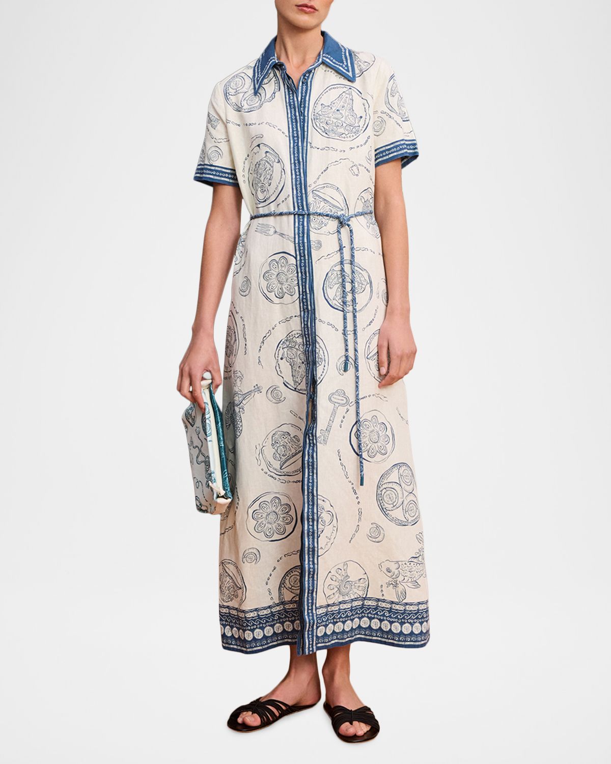 ALÉMAIS Lucky Printed Linen Maxi Shirtdress | Thumbnail 6 ALÉMAIS Lucky Printed Linen Maxi Shirtdress | Thumbnail 6