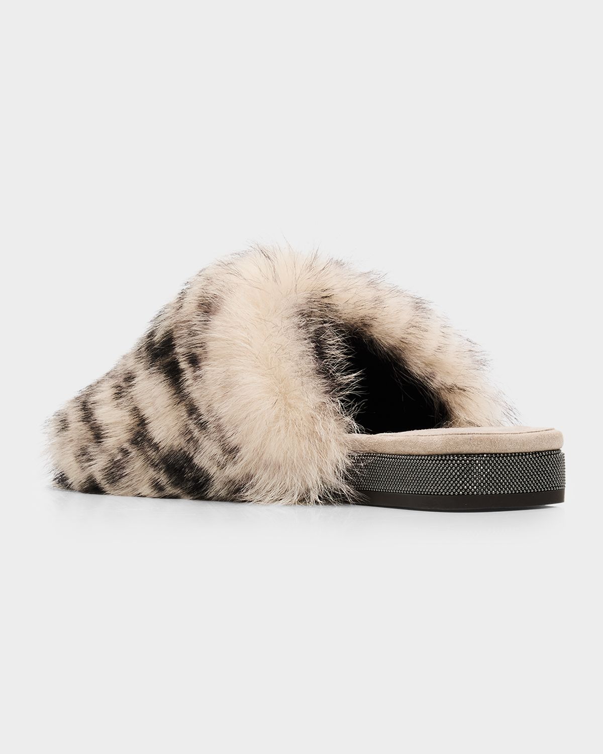 Brunello Cucinelli Shearling Open-Toe Slippers | Thumbnail 3 Brunello Cucinelli Shearling Open-Toe Slippers | Thumbnail 3