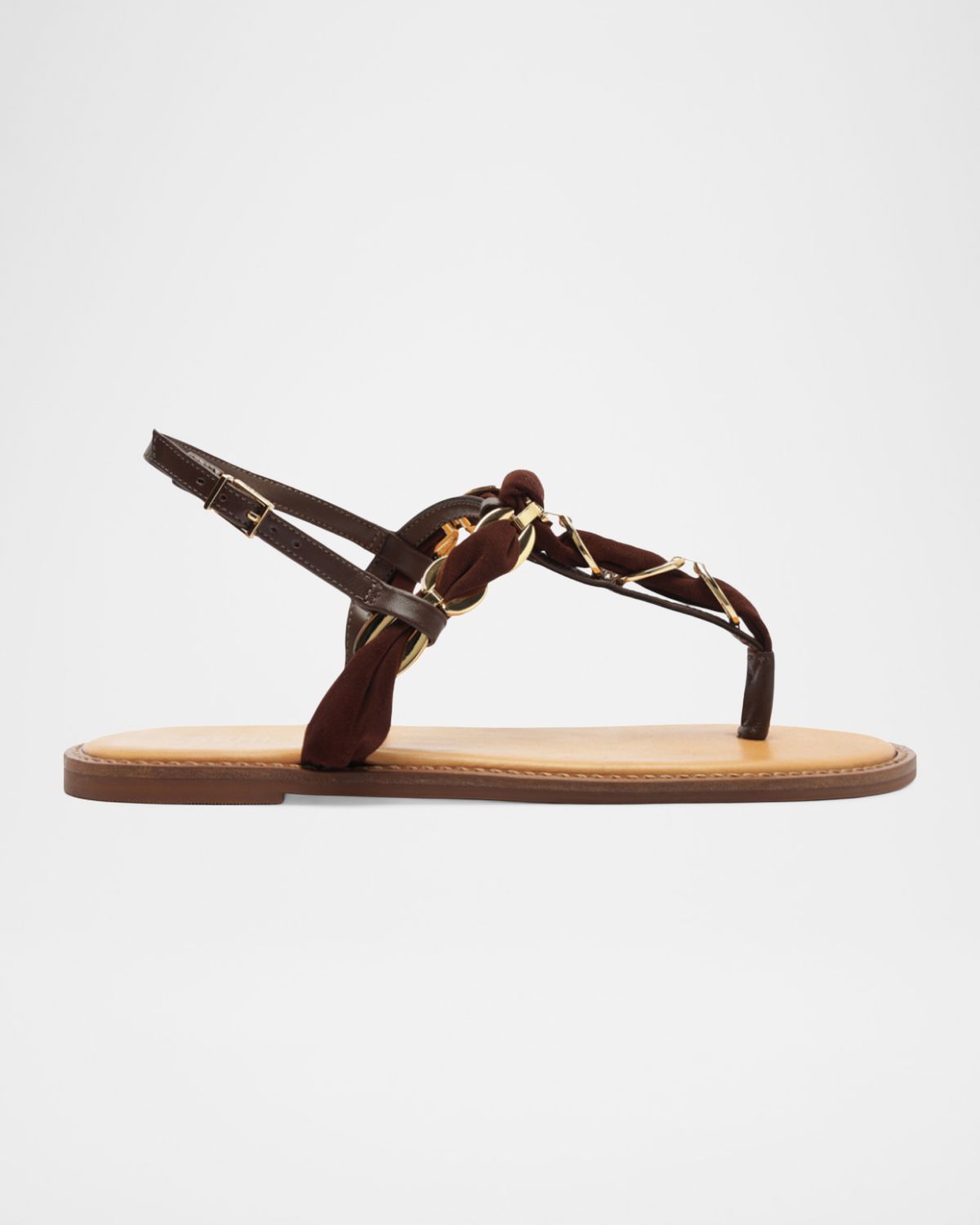 Schutz Camellia Braided Mixed Leather Thong Sandals