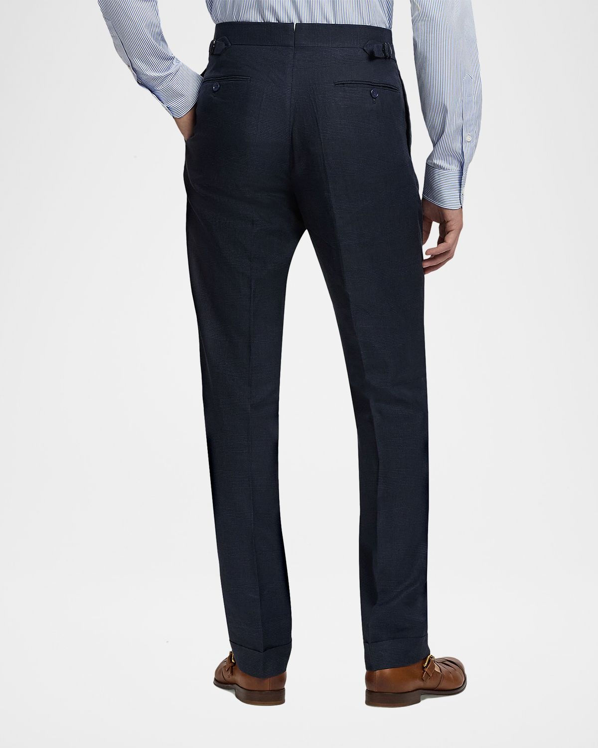 Ralph Lauren Purple Label Men 's Cashmere and Silk Glen Plaid Pleated Trousers | Thumbnail 3 Ralph Lauren Purple Label Men 's Cashmere and Silk Glen Plaid Pleated Trousers | Thumbnail 3