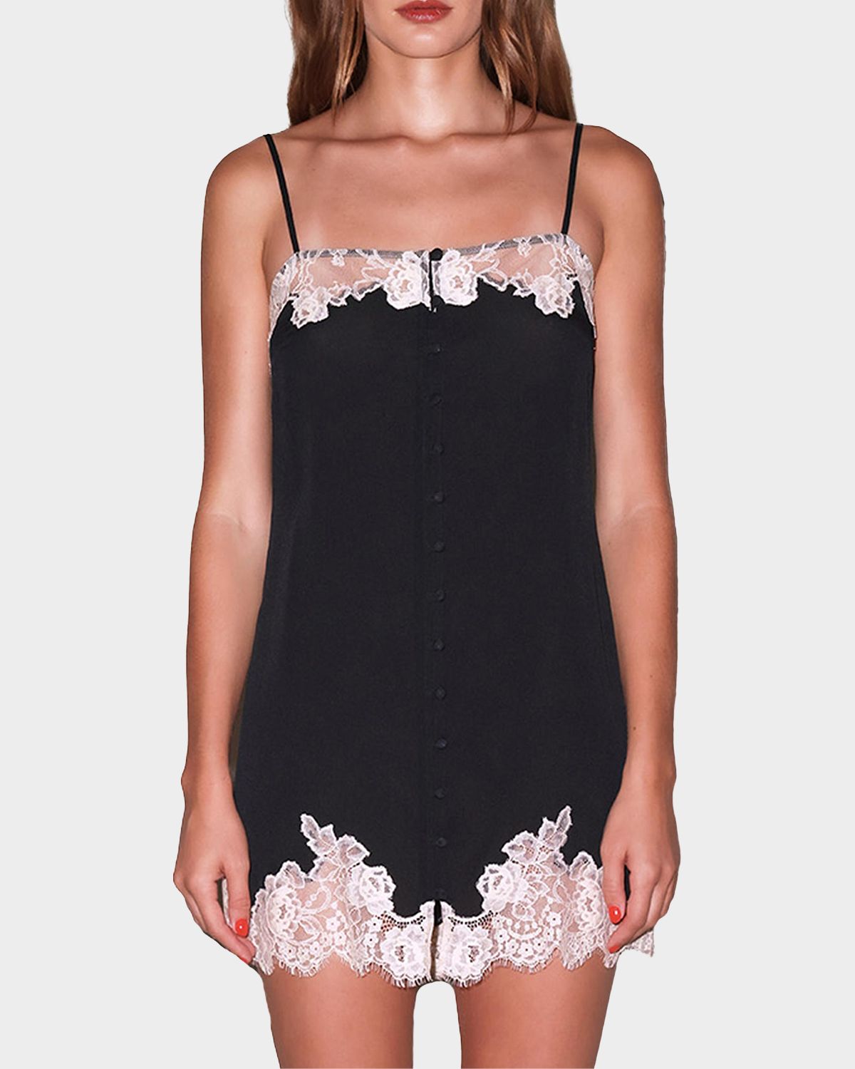 Fleur Du Mal Lace Appliqué Silk Slip | Thumbnail 4