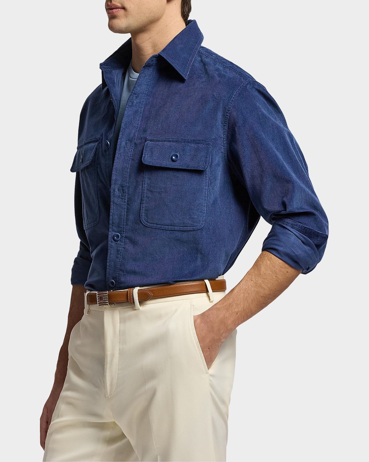 Ralph Lauren Purple Label Men 's Sea Island Cotton Corduroy Button-Down Shirt | Thumbnail 6 Ralph Lauren Purple Label Men 's Sea Island Cotton Corduroy Button-Down Shirt | Thumbnail 6