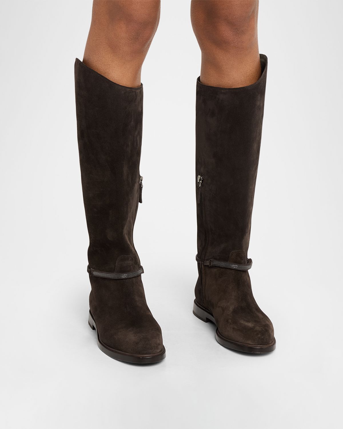 Brunello Cucinelli Suede Knee-High Riding Boots | Thumbnail 5 Brunello Cucinelli Suede Knee-High Riding Boots | Thumbnail 5