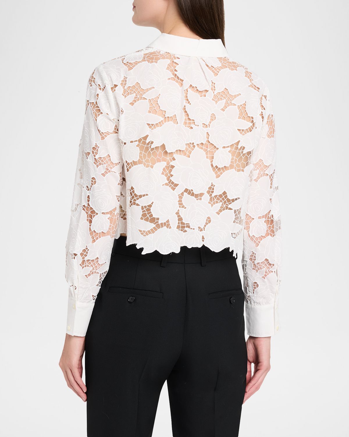 L 'Agence Seychelle Eyelet Embroidered Cropped Shirt | Thumbnail 3