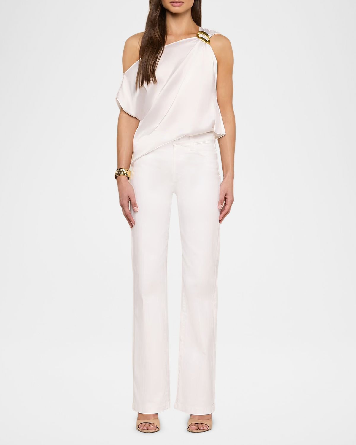 L 'Agence Driselle Buckle-Embellished Satin Scarf Top | Thumbnail 2