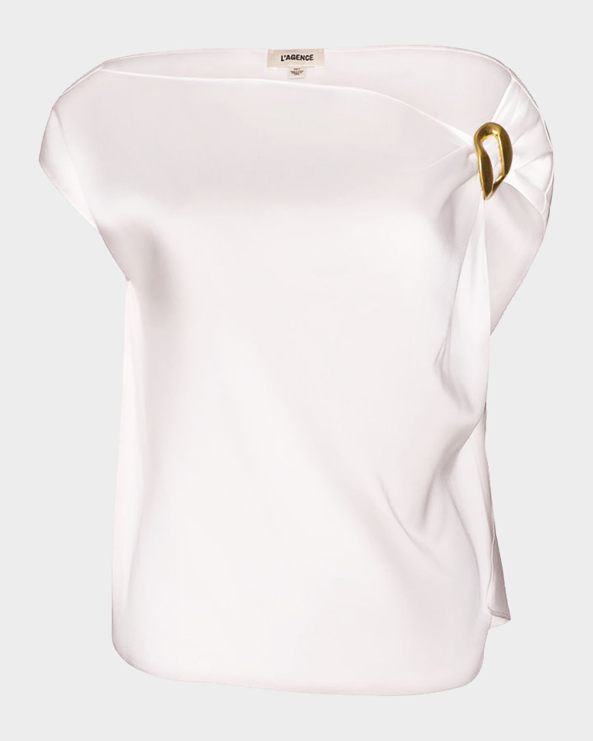 L 'Agence Driselle Buckle-Embellished Satin Scarf Top