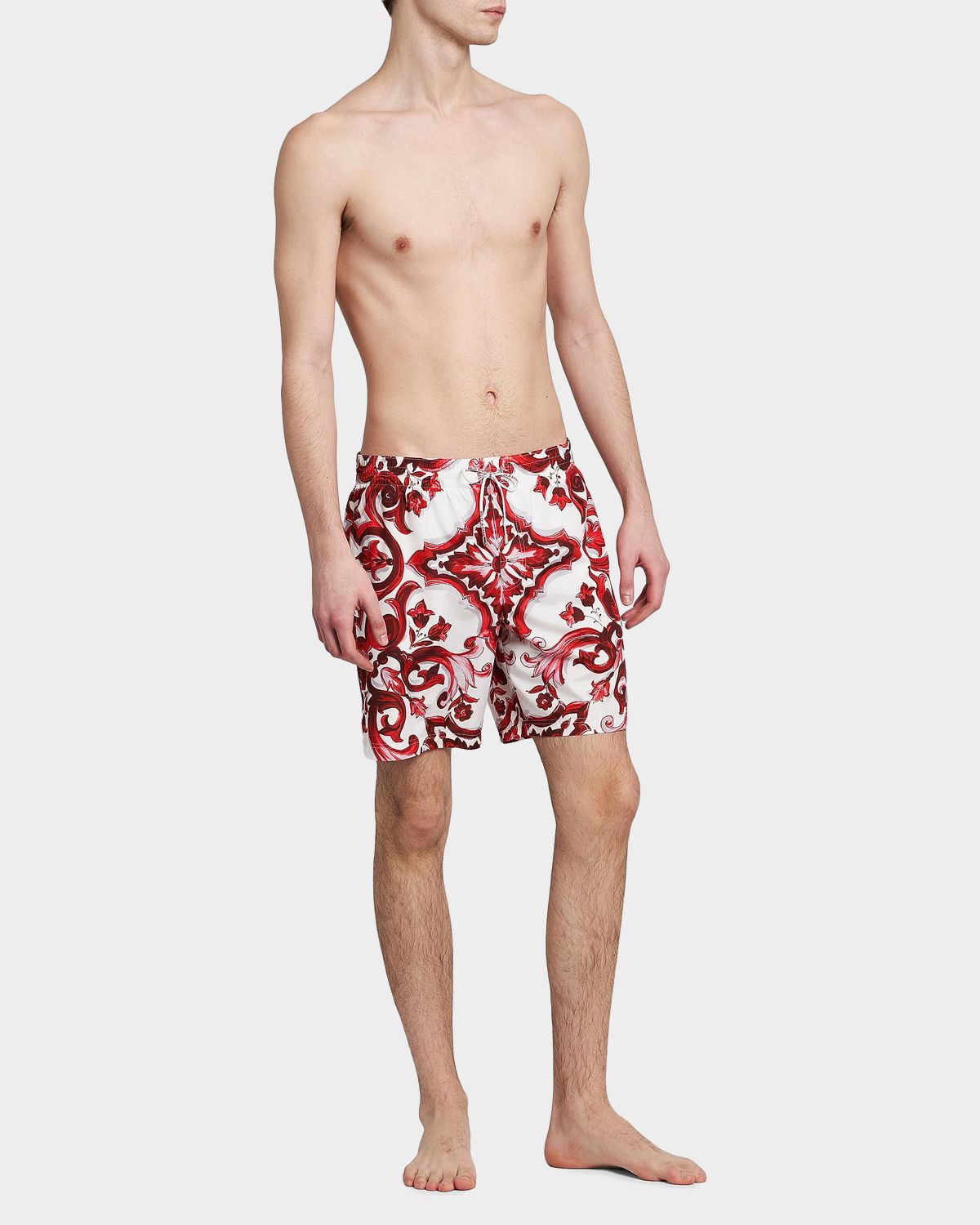 Dolce & Gabbana Men 's Majolica-Print Swim Trunks | Thumbnail 6 Dolce & Gabbana Men 's Majolica-Print Swim Trunks | Thumbnail 6