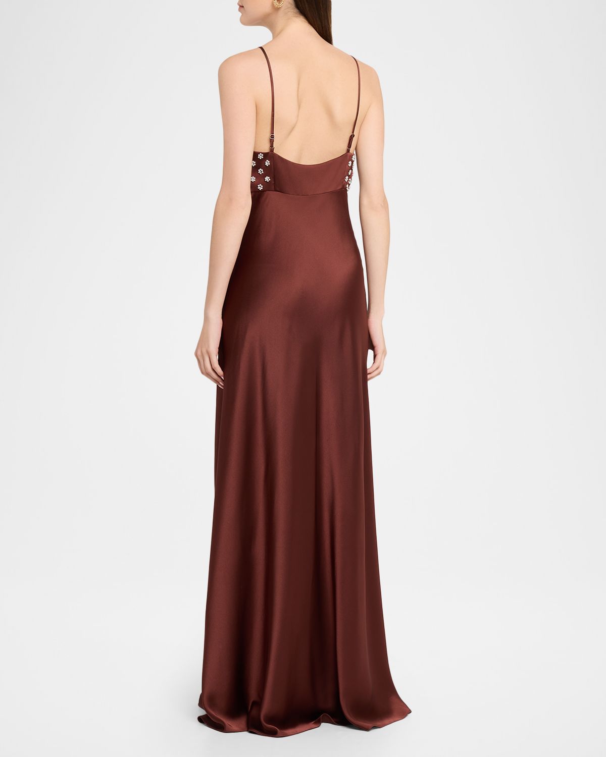 Tanya Taylor Ophelia Beaded Satin Maxi Dress | Thumbnail 3 Tanya Taylor Ophelia Beaded Satin Maxi Dress | Thumbnail 3