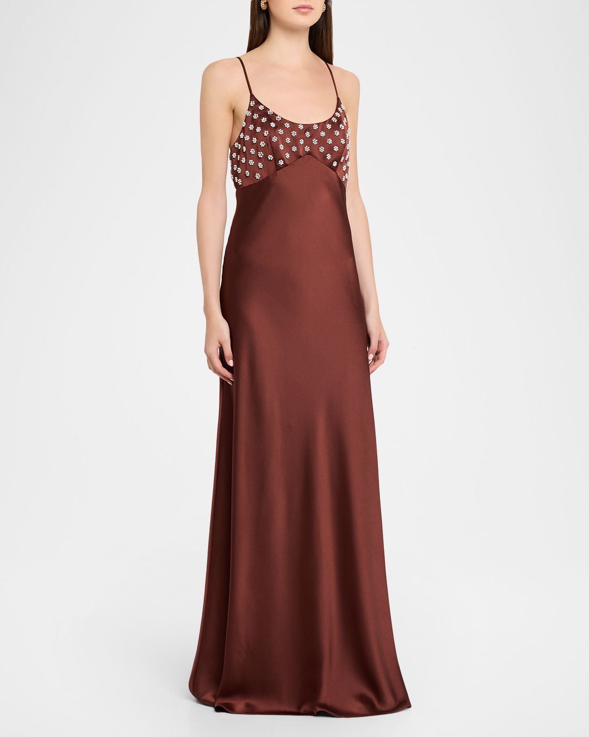 Tanya Taylor Ophelia Beaded Satin Maxi Dress | Thumbnail 4 Tanya Taylor Ophelia Beaded Satin Maxi Dress | Thumbnail 4