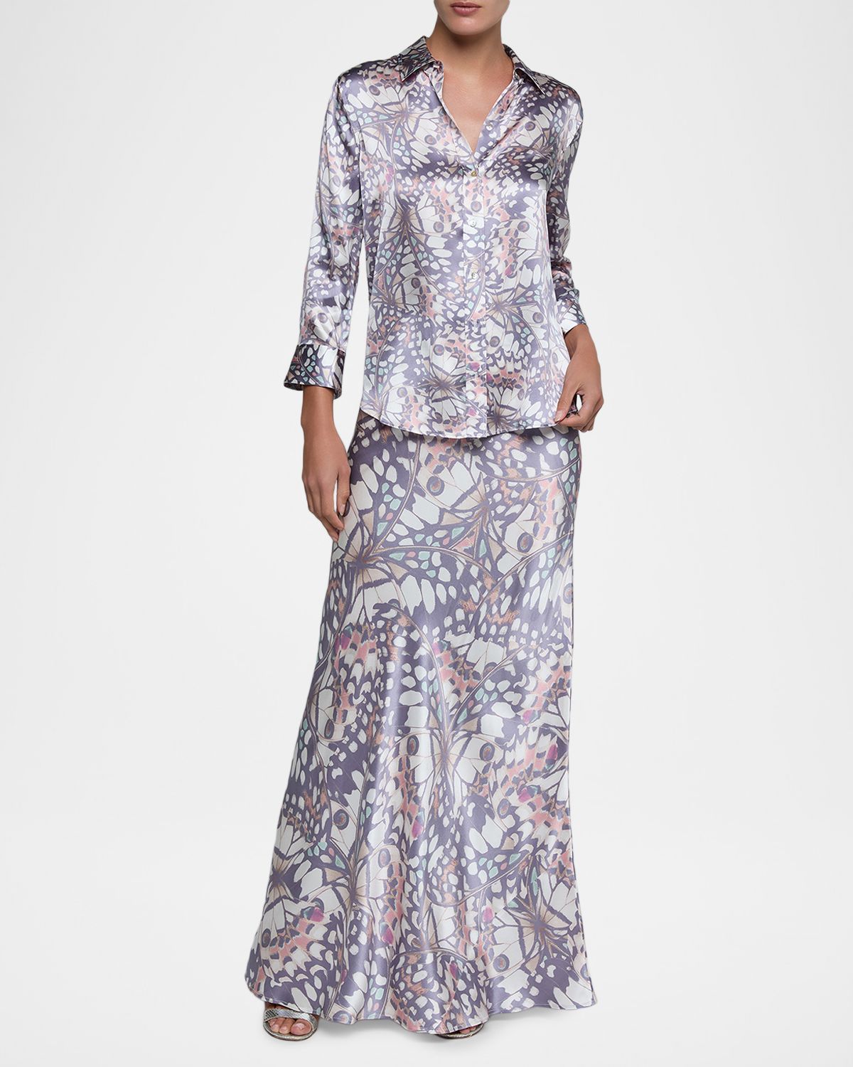 L 'Agence Dani Butterfly-Print Silk Blouse | Thumbnail 5