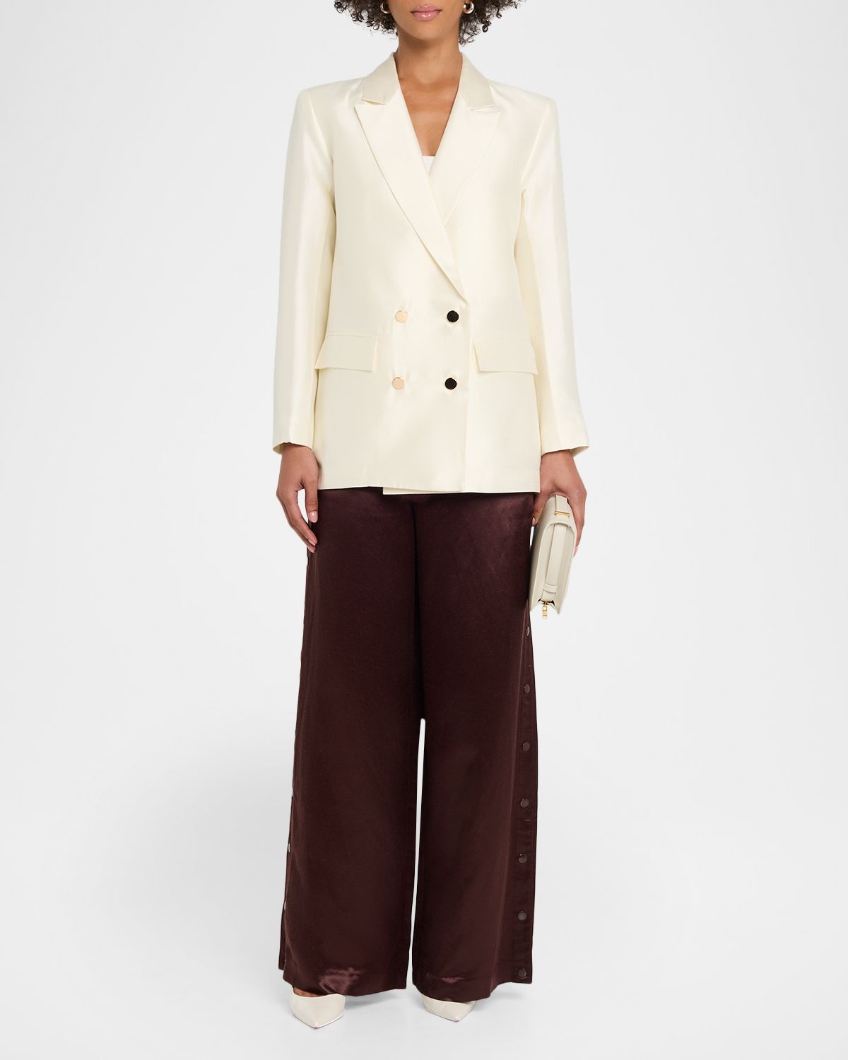 Cynthia Rowley Double-Breasted Silk-Wool Jacket | Thumbnail 2 Cynthia Rowley Double-Breasted Silk-Wool Jacket | Thumbnail 2
