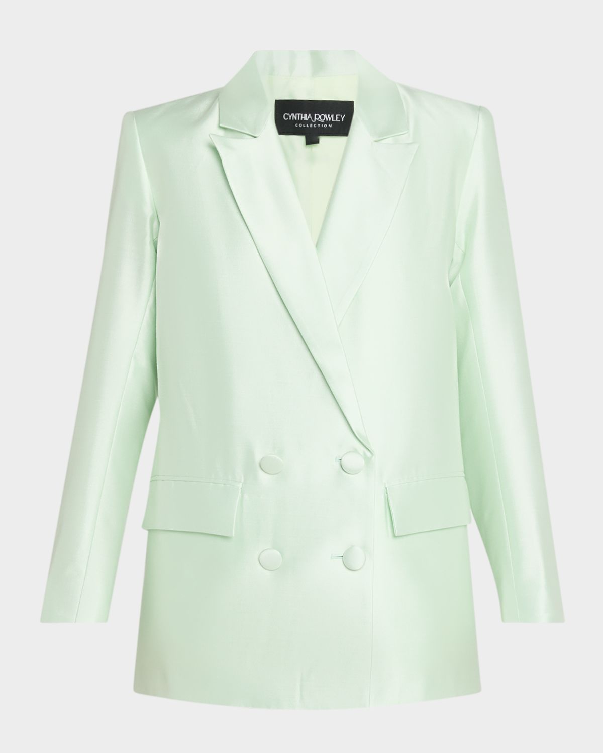 Cynthia Rowley Double-Breasted Silk-Wool Jacket - Women's Clothing