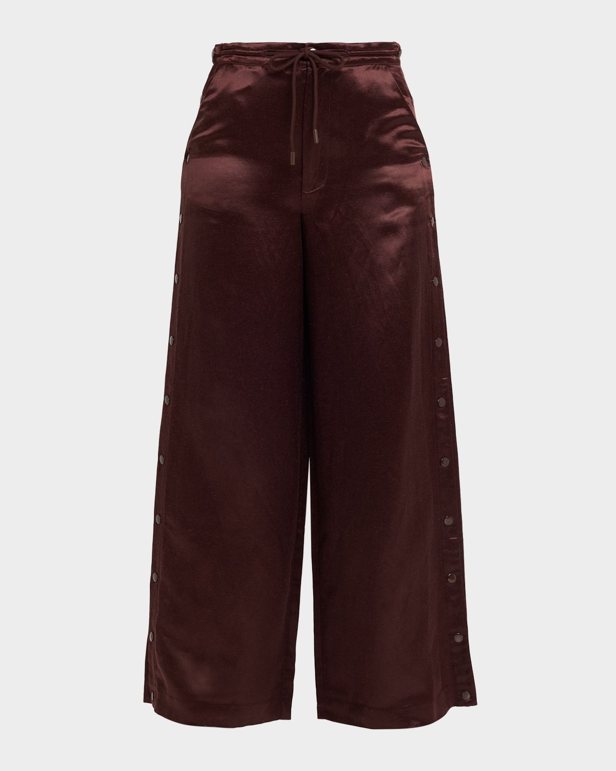 Cynthia Rowley Wide-Leg Snap Silk Pants | Thumbnail 6