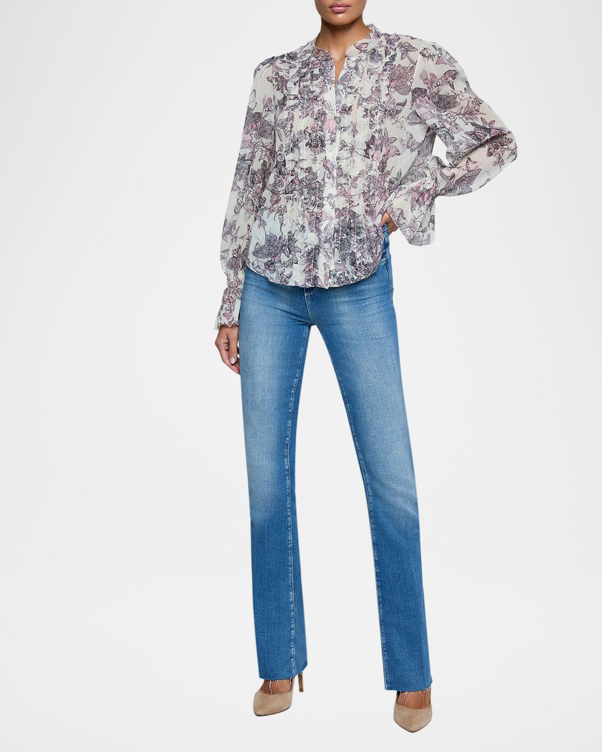 L 'Agence Eunice Ruffle-Sleeve Blouse | Thumbnail 5 L 'Agence Eunice Ruffle-Sleeve Blouse | Thumbnail 5