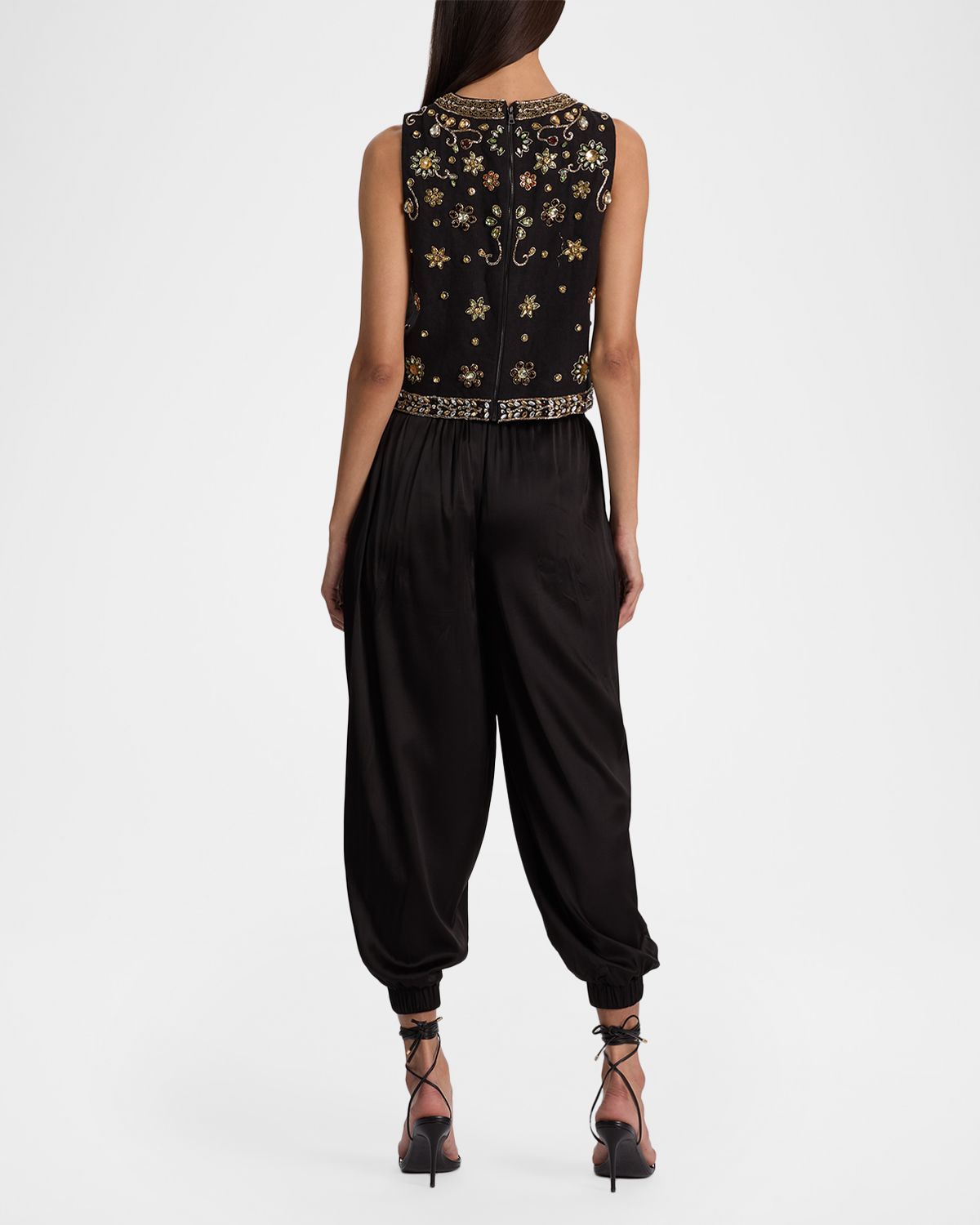 ALICE + OLIVIA Amal Embellished Linen Top | Thumbnail 3 ALICE + OLIVIA Amal Embellished Linen Top | Thumbnail 3