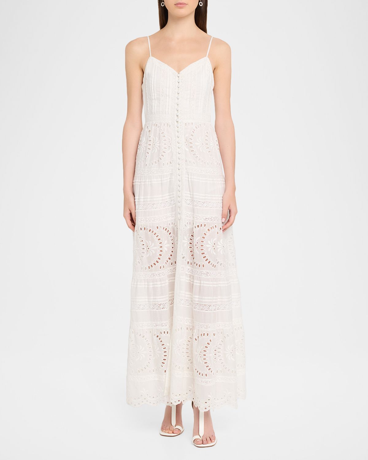 ALICE + OLIVIA Shanti Embroidered Cotton Maxi Dress | Thumbnail 4 ALICE + OLIVIA Shanti Embroidered Cotton Maxi Dress | Thumbnail 4