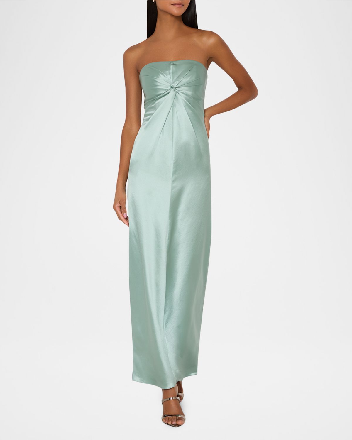 Milly Michell Strapless Satin Maxi Dress | Thumbnail 4 Milly Michell Strapless Satin Maxi Dress | Thumbnail 4