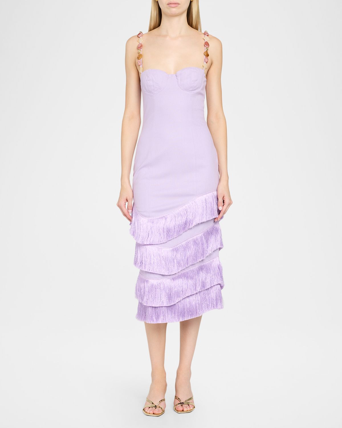 PatBO Gabriela Linen Fringe-Trim Midi Dress | Thumbnail 2 PatBO Gabriela Linen Fringe-Trim Midi Dress | Thumbnail 2
