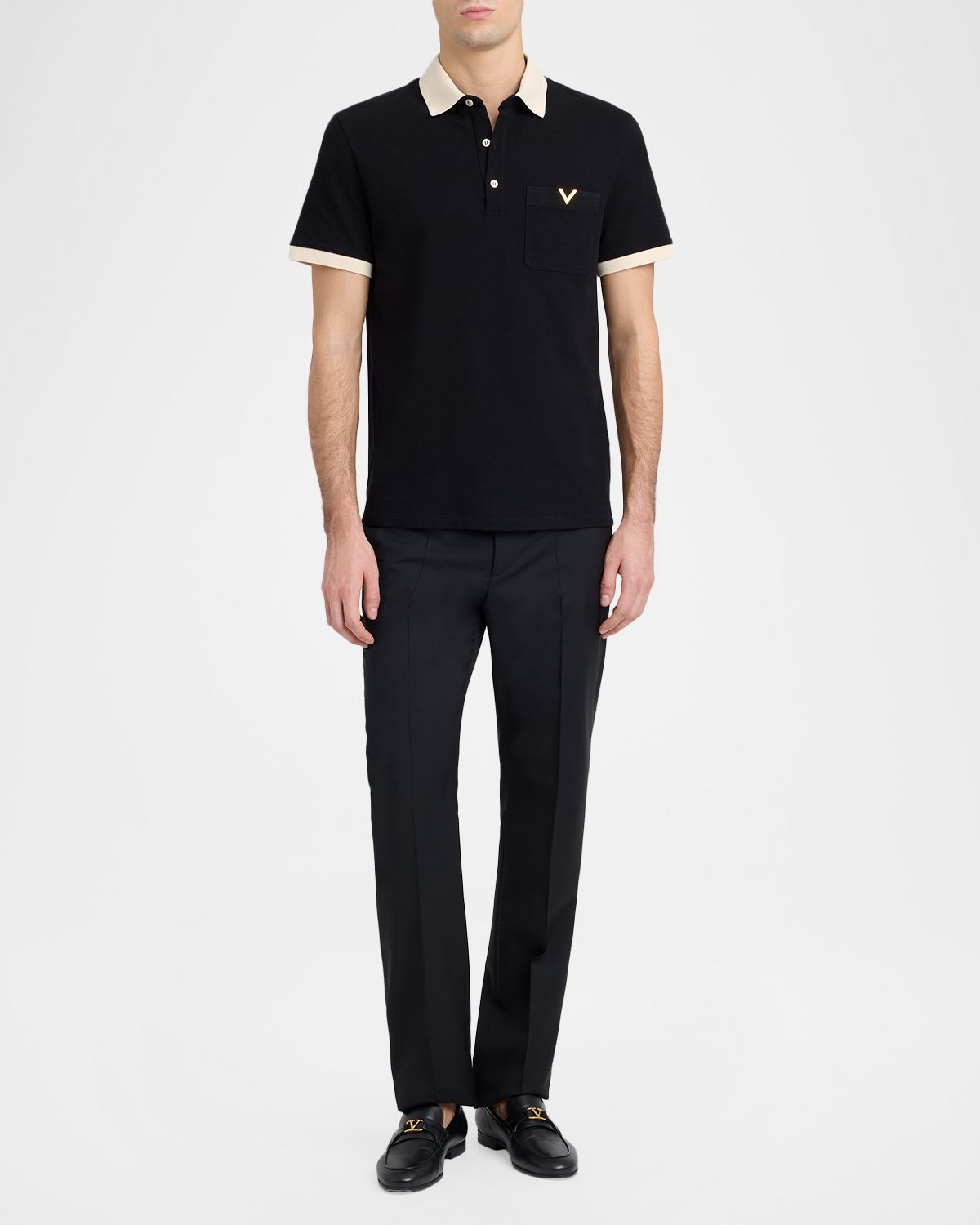 Valentino Garavani en 's Cotton Pique Vgold-Pocket Polo Shirt | Thumbnail 4