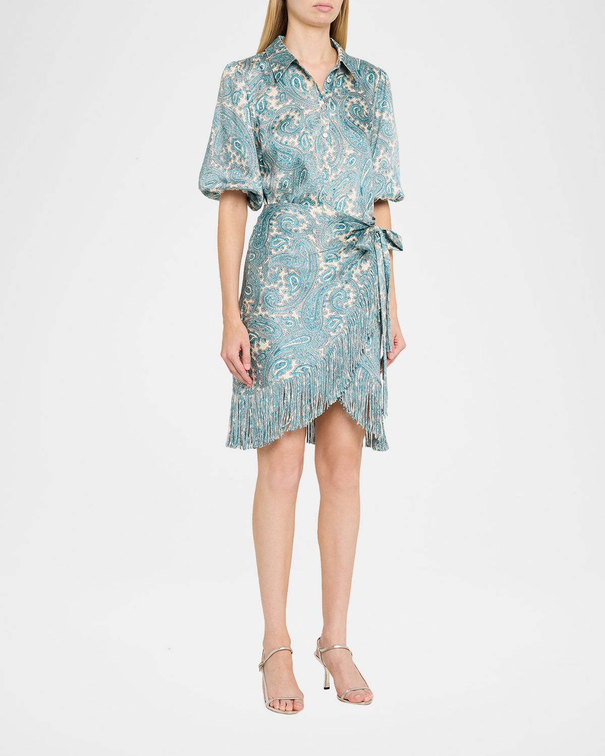 Cinq a Sept Hendrix Paisley Mini Shirtdress | Thumbnail 4 Cinq a Sept Hendrix Paisley Mini Shirtdress | Thumbnail 4