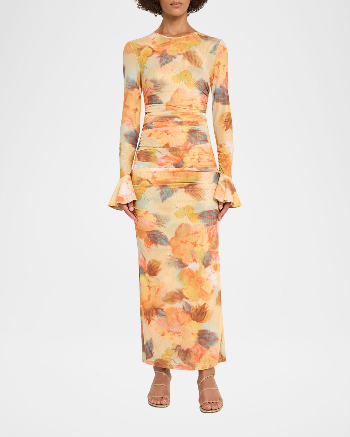 Cinq a Sept Neriah Watercolor Floral Mesh Maxi Dress | Thumbnail 2