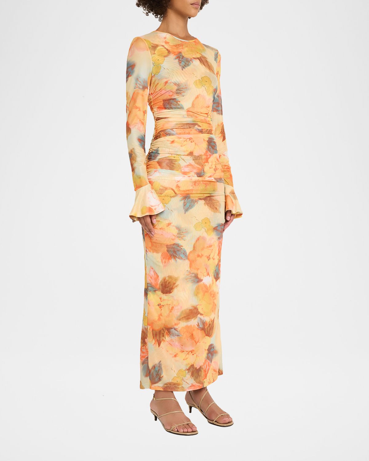 Cinq a Sept Neriah Watercolor Floral Mesh Maxi Dress | Thumbnail 4