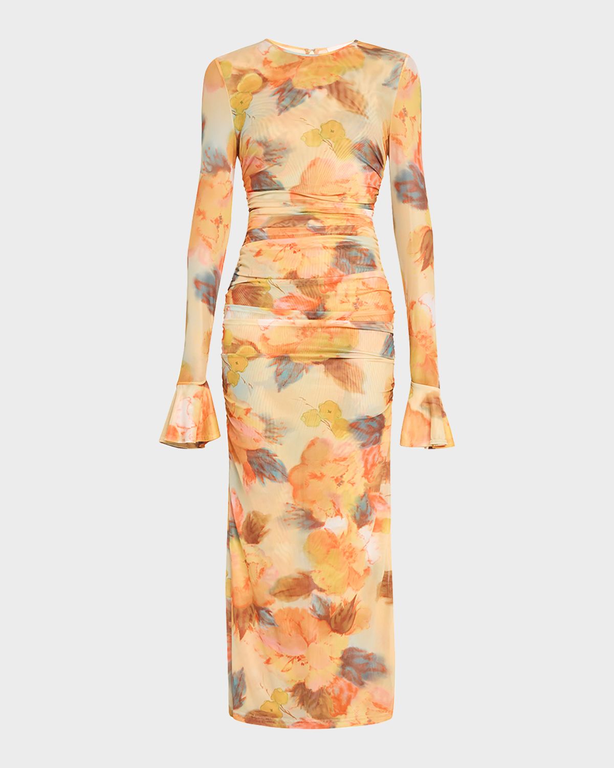 Cinq a Sept Neriah Watercolor Floral Mesh Maxi Dress